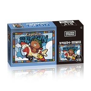 DIY 보석십자수 라인프렌즈 글라스아트 캡틴브라운 38x52 BS38-401