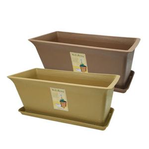 웰빙 직사각 화분 플라스틱화분 화분받침 소1호