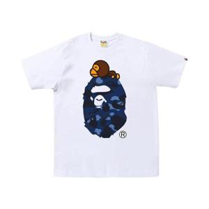 베이프 컬러 카모 마일로 온 빅 에이프 티셔츠 화이트 네이비 0ZXTEMX10006N