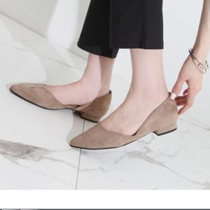 여성 플랫 슈즈 스웨이드 단화 내추럴 모던한 스타