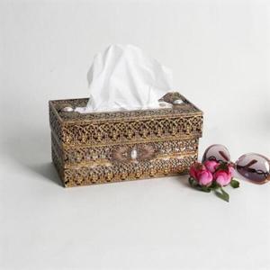 아트박스/크레디스 엔틱메탈 진주장식 사각 티슈케이스-3색상