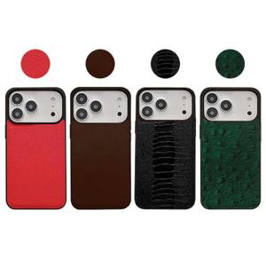 아이폰17 에어 프로 맥스 e 디자인 천연소가죽 슬림핸드폰케이스