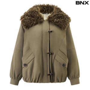 [비엔엑스]더플 버튼 퍼 레이어드 야상 점퍼 (BX4JP041L0)