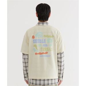 커버낫 쿨 코튼 두들 트로피컬 그래픽 티셔츠 Lemon 393775