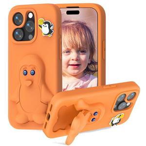 아이폰16 프로 맥스 귀여운 펭귄 캐릭터 거치대 에바폼 케이스