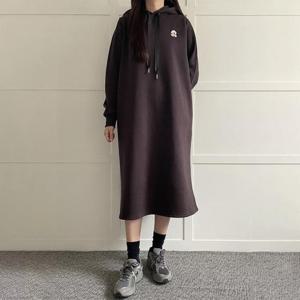 [강물처럼]아이우먼 강아지자수후드원피스 SMN674M312 빅사이즈