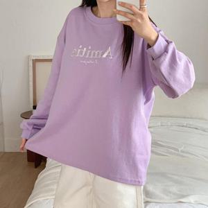 [강물처럼]아이우먼 프렌쉽라운드면긴팔티 SSU105M503 빅사이즈