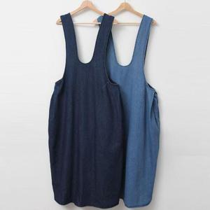 [강물처럼]빅사이즈멜빵원피스 U080L503 로맨틱유데님나시원피스