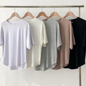 [강물처럼]빅사이즈기본무지티 U140L503 세이베이직스판반팔티 R