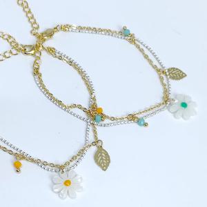 [폭스타일] [핸드메이드] 펄 앤 데이지 팔찌