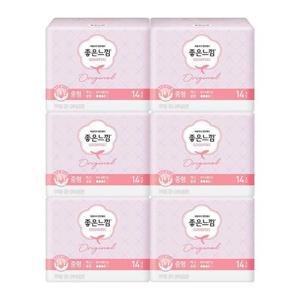 좋은느낌 오리지널 맥시슬림 중형 생리대 14입x6개
