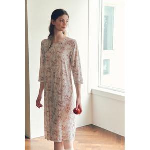 (비너스) 사계절 부드러운 착용감+ 은은한 꽃나염 원피스홈웨어-VEV3952L