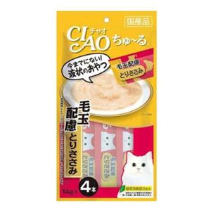 고양이습식간식 고양이 챠오츄르 헤어볼 닭가슴살 4개입 습식 간식