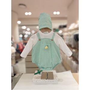 오가닉맘 그체크긴소바디수트모자세트(출산돌선물) (MLSPQS07)