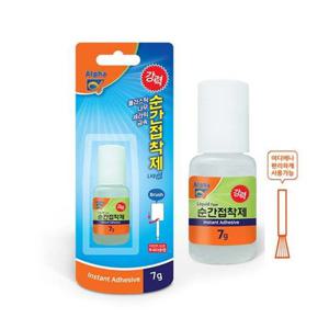 알파 강력 순간접착제 브러쉬타입 7g 액상형접착제 순간접착제액상형 순간접착제브러쉬형 바르는접착제 강력접착제 순간접착제 접착제 나무접착제