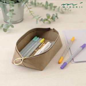 미도리 펜 파우치 브라운M 화장품파우치 펜트레이
