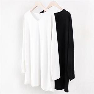 [강물처럼]빅사이즈사랑해요 w076L208 심플 루즈 브이 티 WW (89