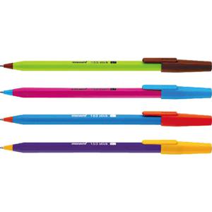 153 스틱 비비드 볼펜 흑 녹 0.7 12자루 모나미