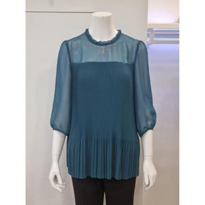 벨리시앙 세이브존04 쉬폰 배색 플리츠 블라우스 BL3215