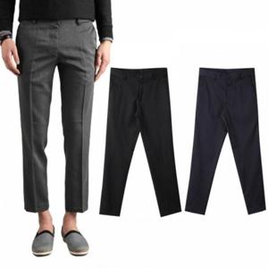 슬림 슬랙스 스판 9부 일자핏 남성 LED-1840