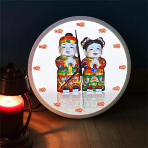 아트박스/꾸밈 ng416-LED시계액자35R_중국전통인형