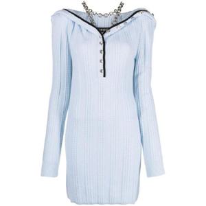 26 SS 와이프로젝트 러플 칼라 메리노 울 미니 드레스 WMDRESS41S25 TP441680765