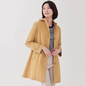 [지센] 탈착후드 중기장 바바리형 코트 LCCAP223_YE