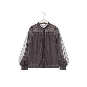 [르포엠]시에른 튤 블라우스 블루종