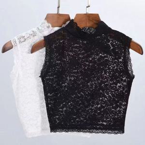 레이스 목폴라 이너나시 민소매 폴라티 터틀넥 반목 나시티