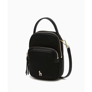 [헤지스ACC] 블랙 나일론 더블지퍼 크로스 미니백 HIWA5F430BK