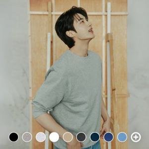 [백화점][지오다노] 남성 봄 간절기 라운드넥 기본핏 솔리드 무지 맨투맨 티셔츠 025510