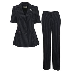SET 여성 롱스트라이퍼 여름 정장 자켓+정장팬츠 세트