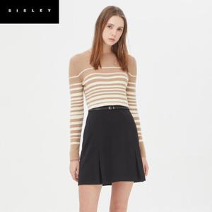 [시슬리]스트라이프 우븐 미니 니트 원피스_SAKO33361