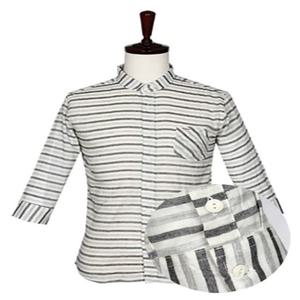 투톤 단가라 7부 셔츠 블랙 남성의류 남성남방