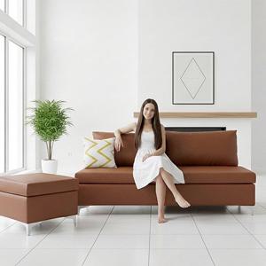 [더젠] 레토2320 평상형 소파세트(사각스툴,등쿠션포함)/3인용소