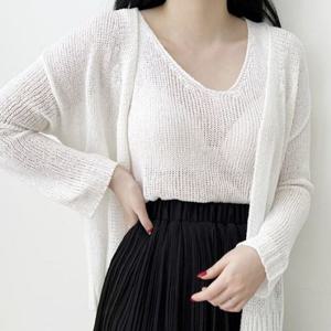 나시 가디건 니트 세트 시스루 자켓 DJJ1014