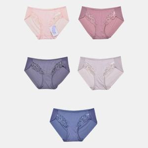 꽃 레이스 모달 햄라인 여성팬티 5매입