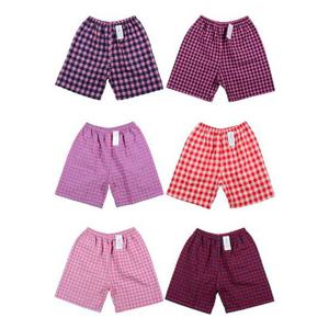 부드럽고 편안한 특면 CP체크무늬 여성5부 반바지