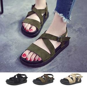 여성 스웨이드 여름 비치 샌들 해외 여행 신발 슈즈