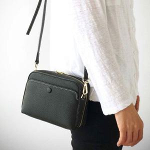 여성 골드 지퍼 미니백 크로스백 직장 소가죽 가방