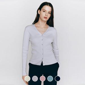 [지오다노/본사] 355516  여 14gg 립 골지 브이넥 가디건