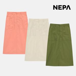 네파 여성 A라인 미디 스커트 허리밴딩 봄 가을 치마 7L21864