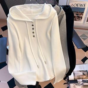 골지 단추 후드티셔츠_BJ1LT033