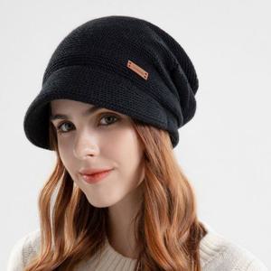 짧은챙 롱비니 보닛햇 겨울모자 니트 여성 비니