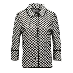 [벨리시앙]체크 오픈단추 니트자켓 JK4206