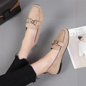 여자편한신발 여자 스웨이드 체인로퍼 캐주얼 단화 학생 구두 패션