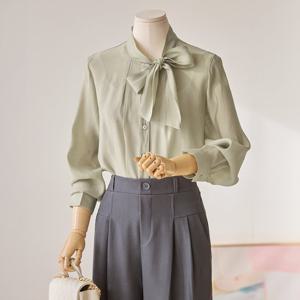 [커스텀에이블] 여리핏 쉬어 리본 블라우스_T2602BL015A