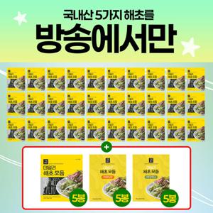 데일리 해초모듬 3박스 총 30봉 (박스당 8g * 10봉) + 추가 5봉 + 레몬갈릭소스 5팩 + 비빔양념장 5팩