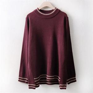 [강물처럼]아이우먼 배색 시보리 골지티 EB3722M012 빅사이즈 (6