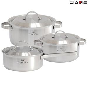 키친아트 코델리아 IH통5중 304스텐 냄비세트 3종A 양16+편18+양20